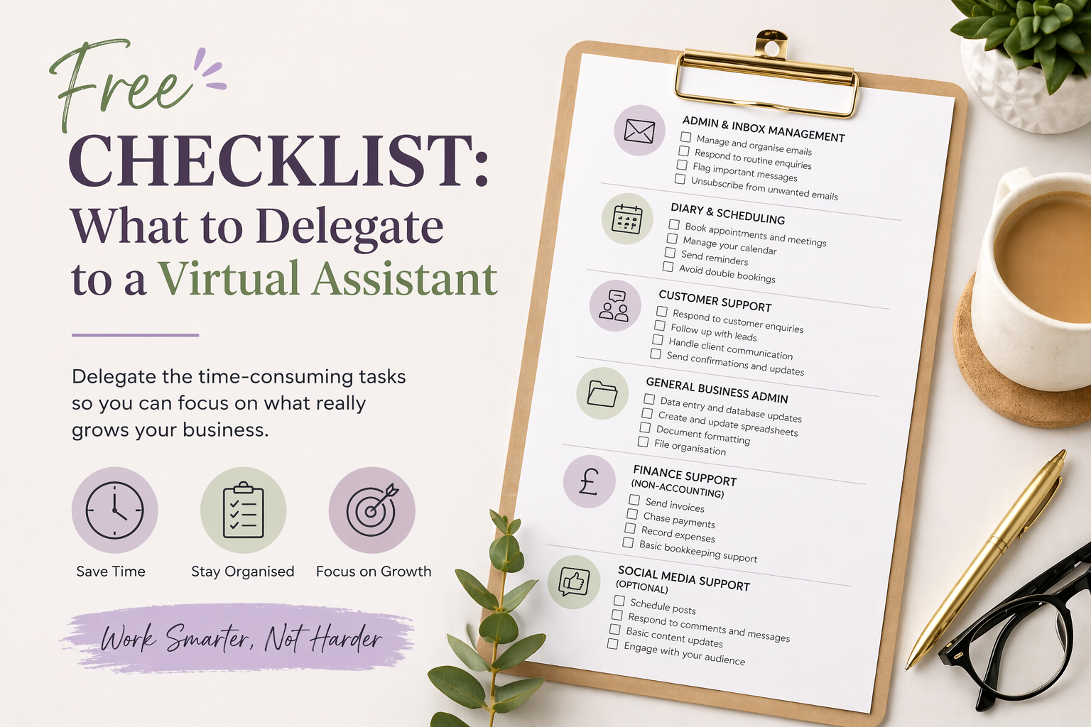Free Checklist: What to Delegate to a Virtual Assistant
